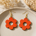 Boucles d’oreilles fleuries en bois