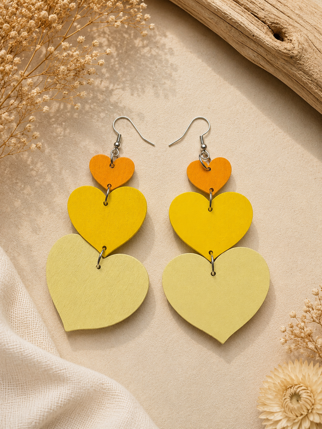 Boucles d’oreilles « Cœurs en cascades »