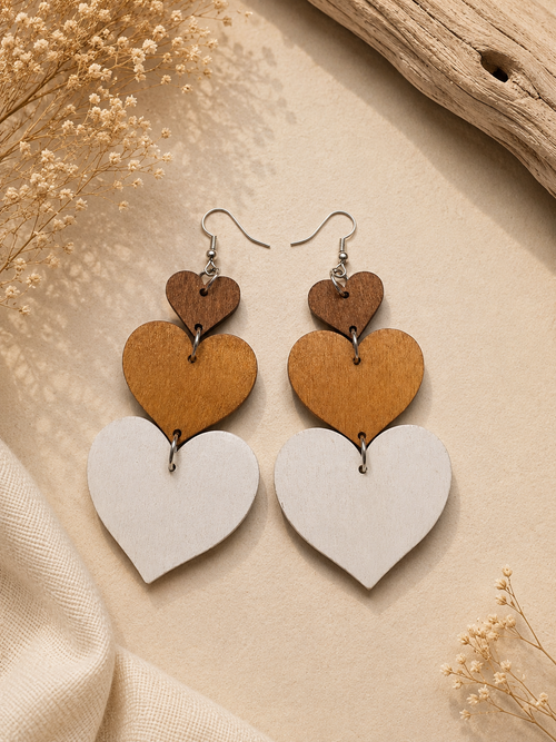 Boucles d’oreilles « Cœurs en cascades »